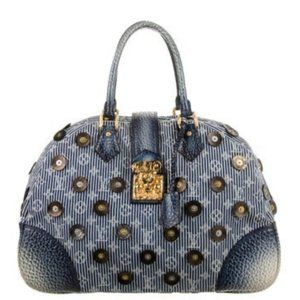 Limited Edition Louis Vuitton Denim Polka Dot Trunks Bag Bowly